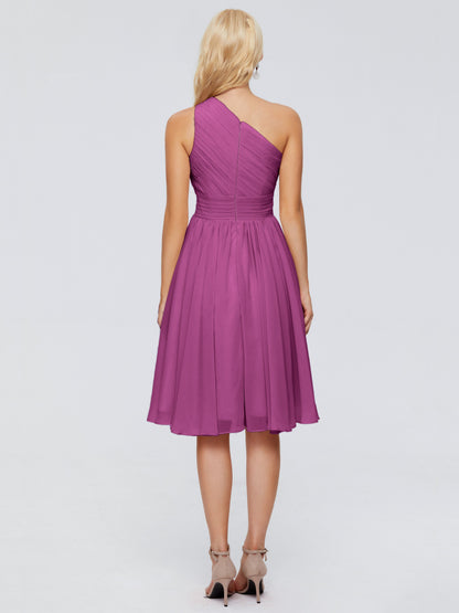 Kimberly One Shoulder Short Chiffon Bridesmaid Dresses