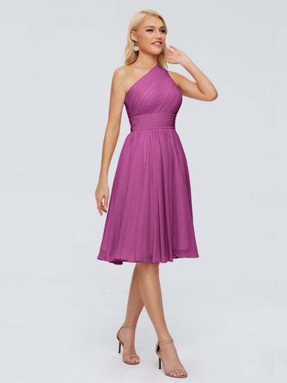 Kimberly One Shoulder Short Chiffon Bridesmaid Dresses