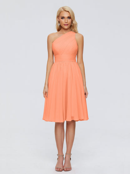 Kimberly One Shoulder Short Chiffon Bridesmaid Dresses