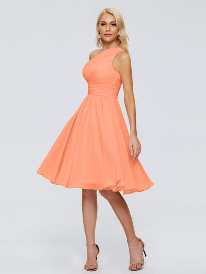 Kimberly One Shoulder Short Chiffon Bridesmaid Dresses