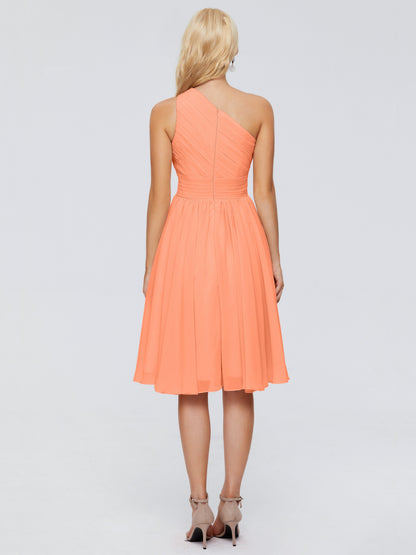 Kimberly One Shoulder Short Chiffon Bridesmaid Dresses