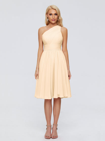 Kimberly One Shoulder Short Chiffon Bridesmaid Dresses