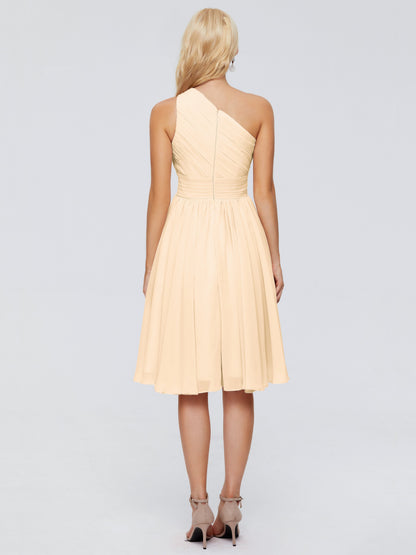 Kimberly One Shoulder Short Chiffon Bridesmaid Dresses
