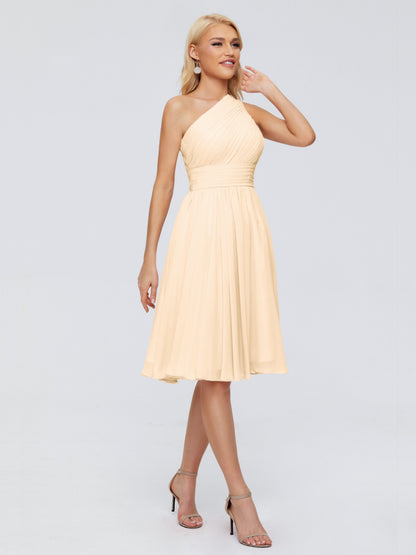 Kimberly One Shoulder Short Chiffon Bridesmaid Dresses