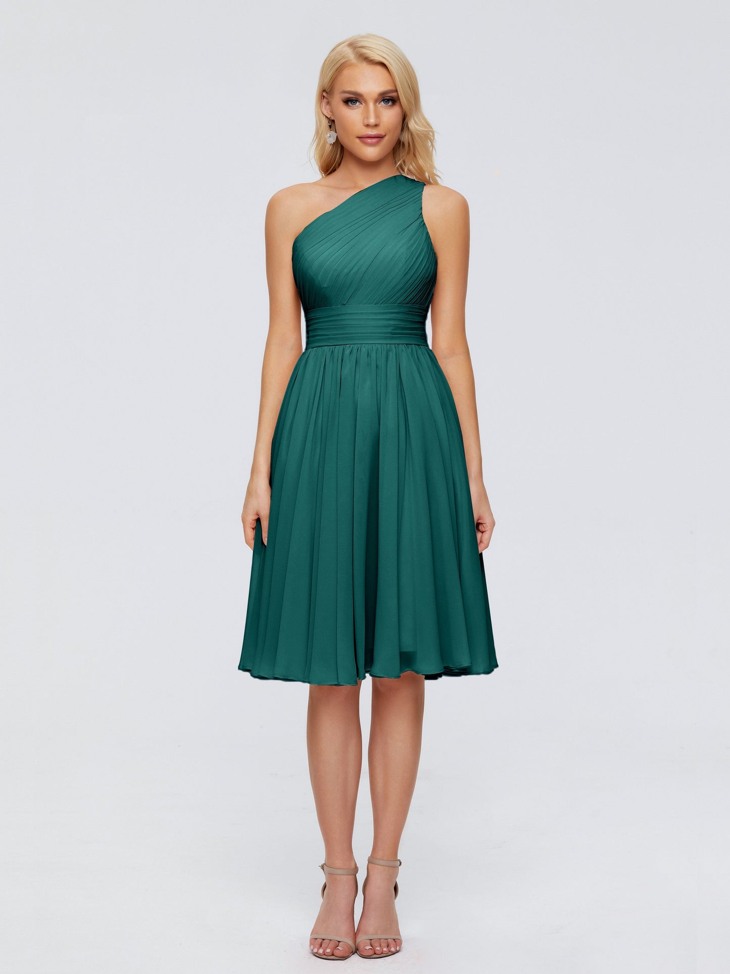 Kimberly One Shoulder Short Chiffon Bridesmaid Dresses