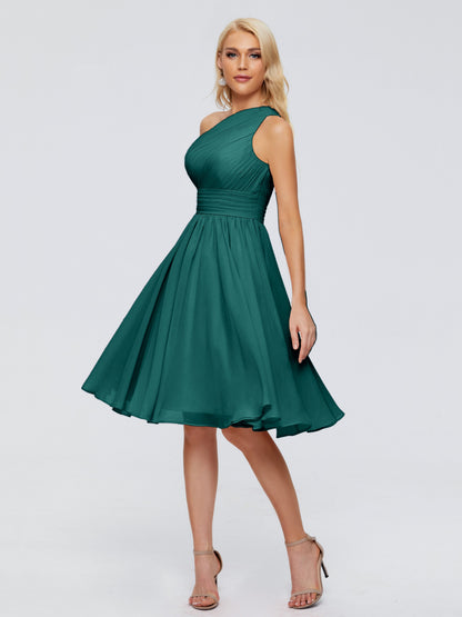 Kimberly One Shoulder Short Chiffon Bridesmaid Dresses