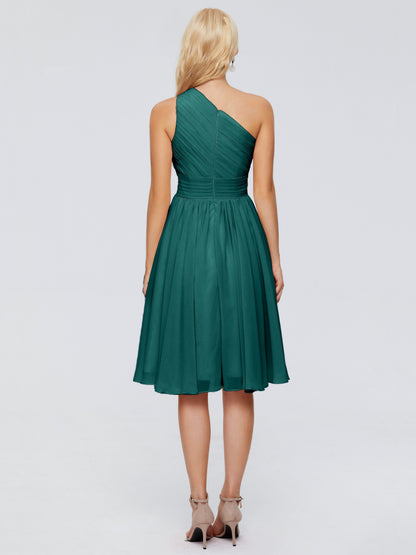 Kimberly One Shoulder Short Chiffon Bridesmaid Dresses