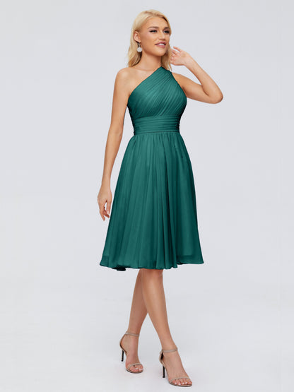 Kimberly One Shoulder Short Chiffon Bridesmaid Dresses