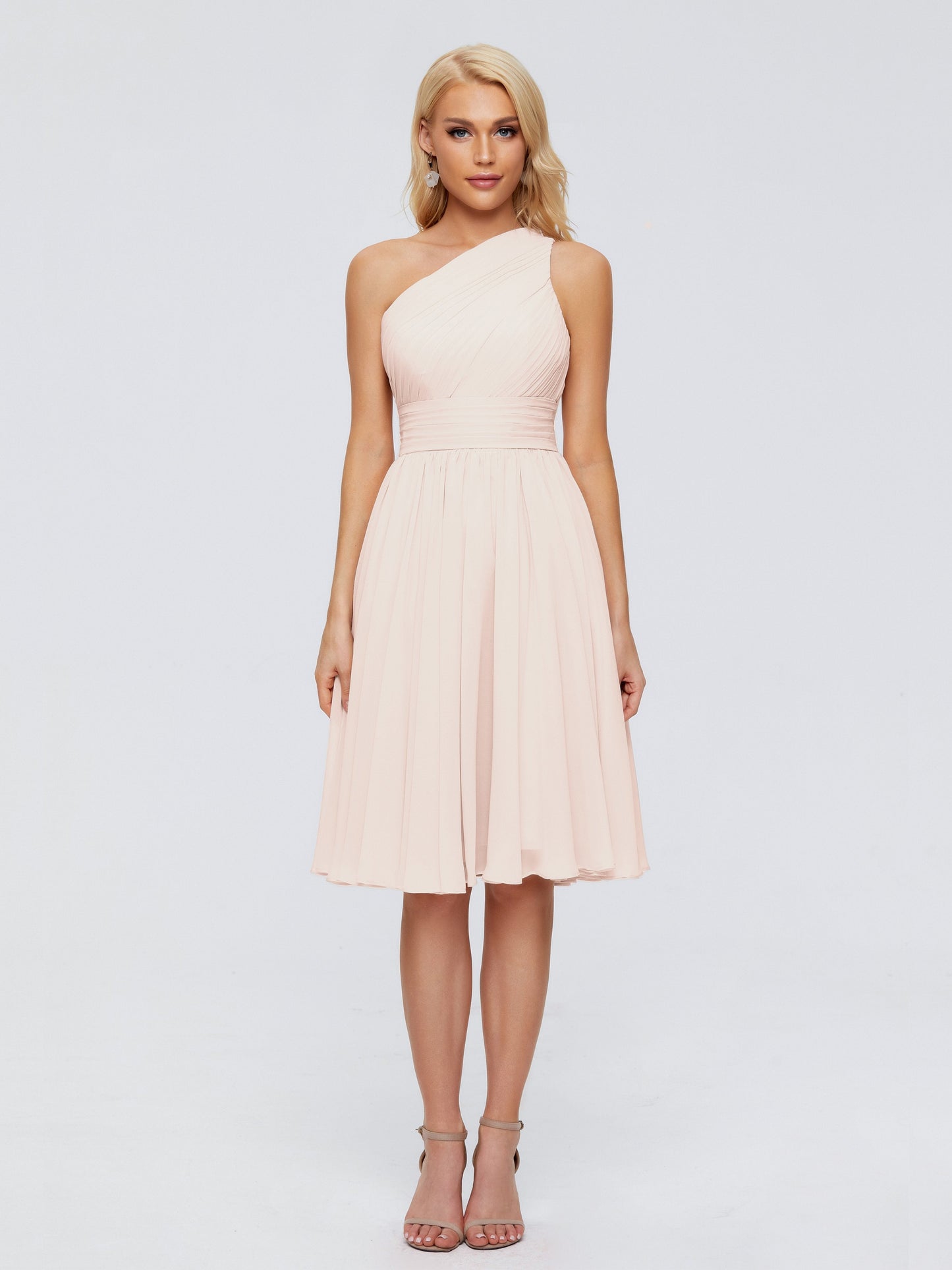 Kimberly One Shoulder Short Chiffon Bridesmaid Dresses