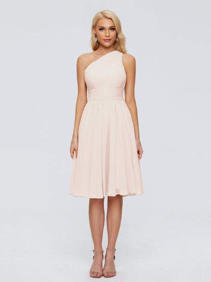 Kimberly One Shoulder Short Chiffon Bridesmaid Dresses