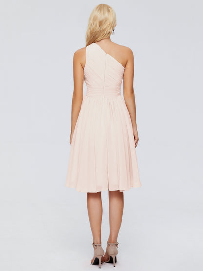 Kimberly One Shoulder Short Chiffon Bridesmaid Dresses