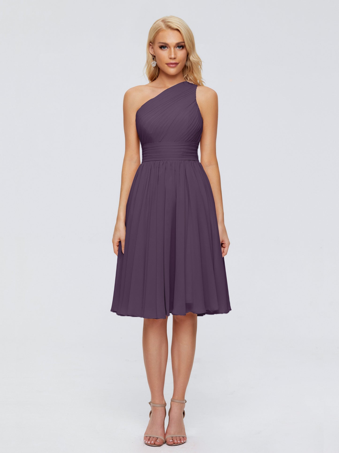 Kimberly One Shoulder Short Chiffon Bridesmaid Dresses