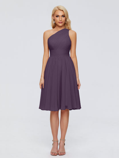 Kimberly One Shoulder Short Chiffon Bridesmaid Dresses