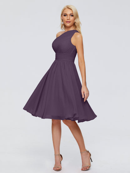 Kimberly One Shoulder Short Chiffon Bridesmaid Dresses
