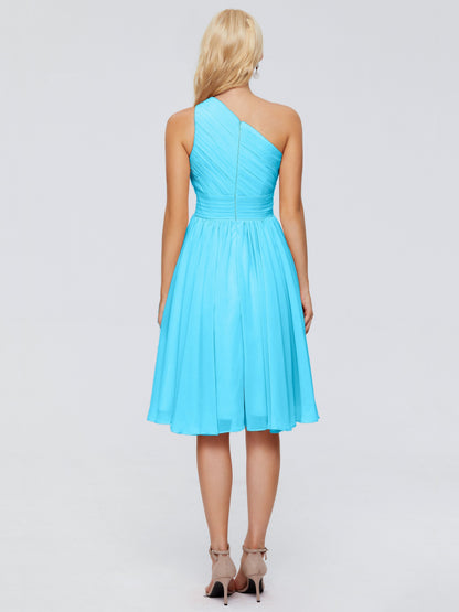 Kimberly One Shoulder Short Chiffon Bridesmaid Dresses