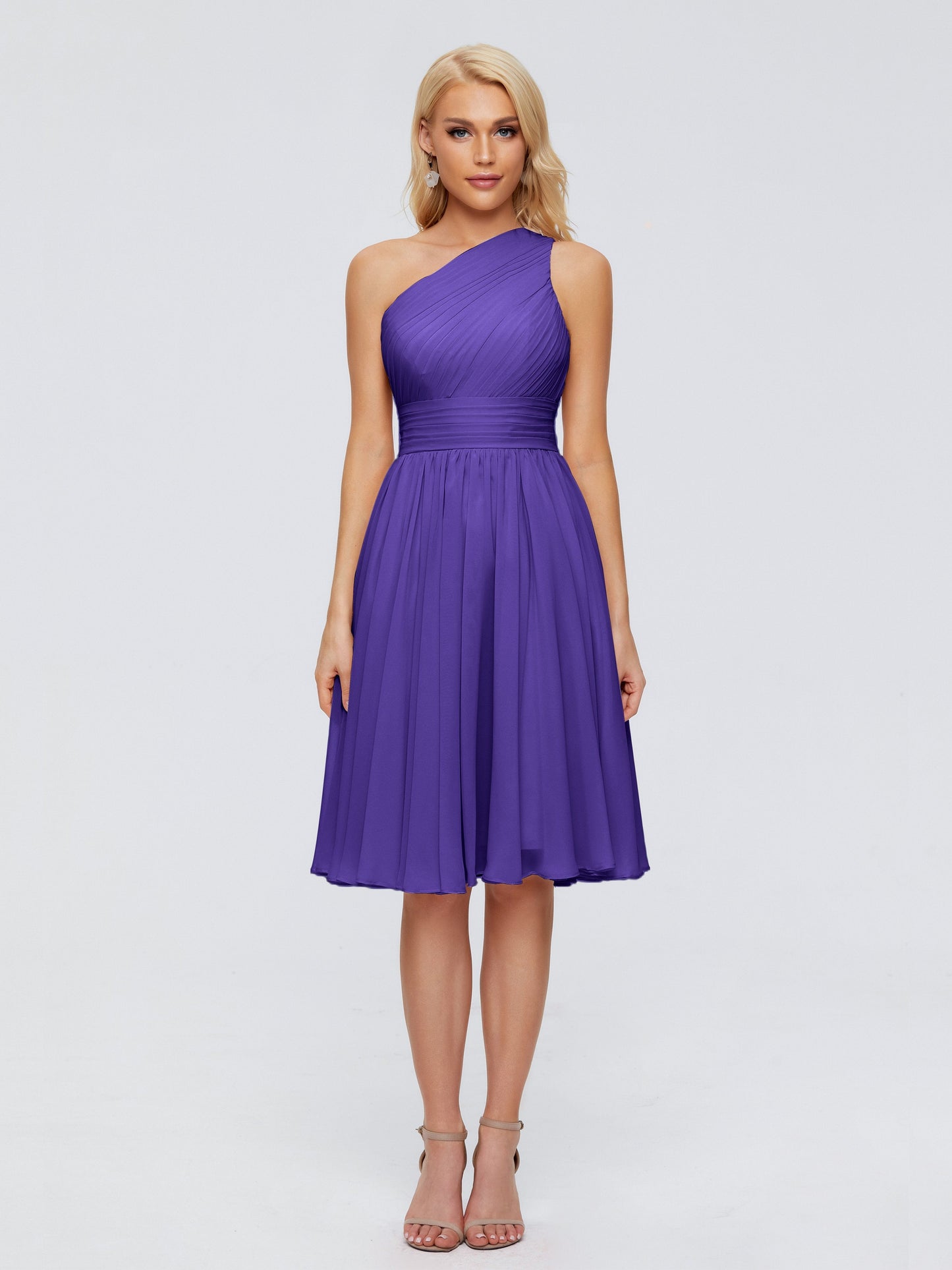 Kimberly One Shoulder Short Chiffon Bridesmaid Dresses