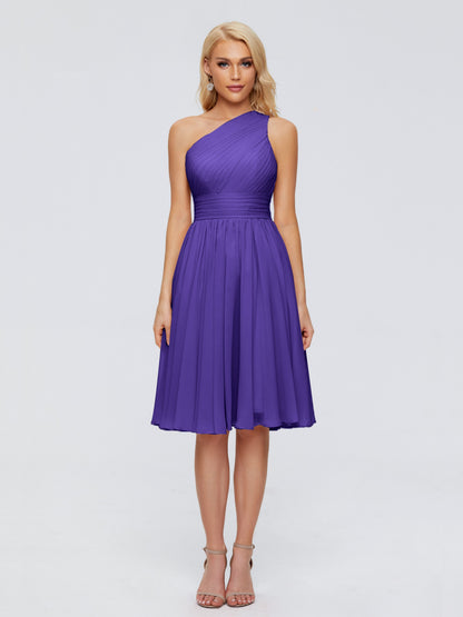 Kimberly One Shoulder Short Chiffon Bridesmaid Dresses