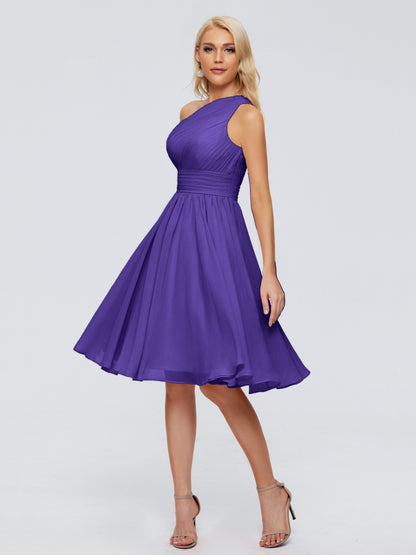 Kimberly One Shoulder Short Chiffon Bridesmaid Dresses