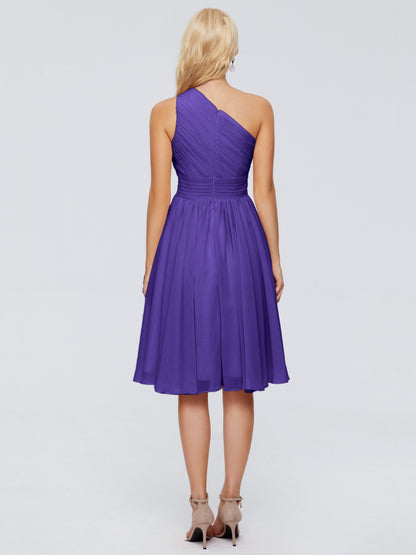 Kimberly One Shoulder Short Chiffon Bridesmaid Dresses