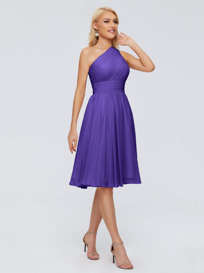 Kimberly One Shoulder Short Chiffon Bridesmaid Dresses