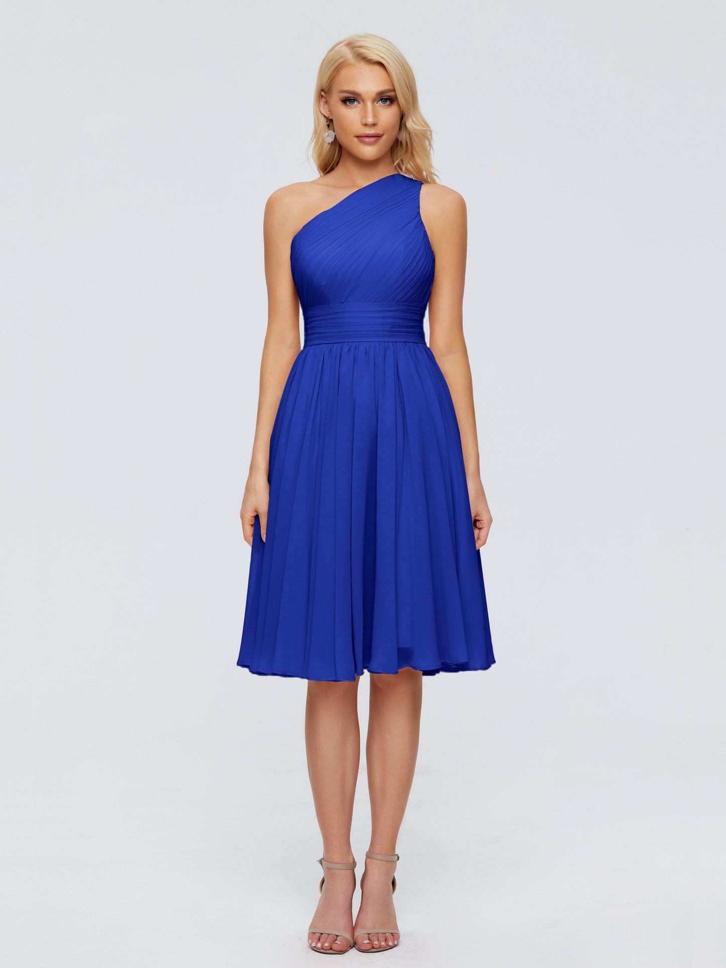 Kimberly One Shoulder Short Chiffon Bridesmaid Dresses