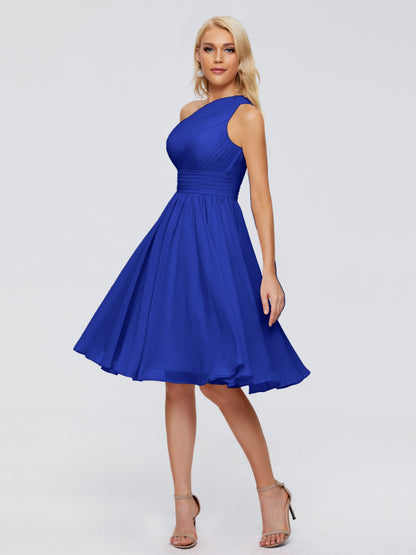 Kimberly One Shoulder Short Chiffon Bridesmaid Dresses