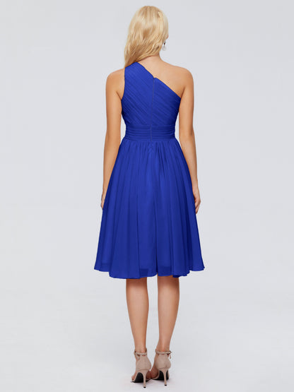 Kimberly One Shoulder Short Chiffon Bridesmaid Dresses