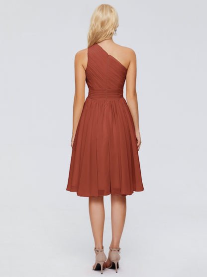 Kimberly One Shoulder Short Chiffon Bridesmaid Dresses