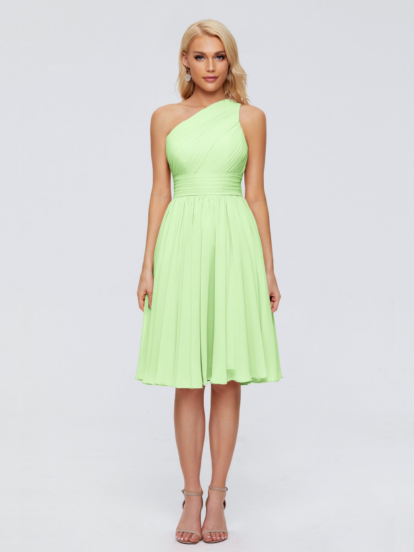 Kimberly One Shoulder Short Chiffon Bridesmaid Dresses