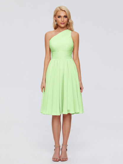 Kimberly One Shoulder Short Chiffon Bridesmaid Dresses
