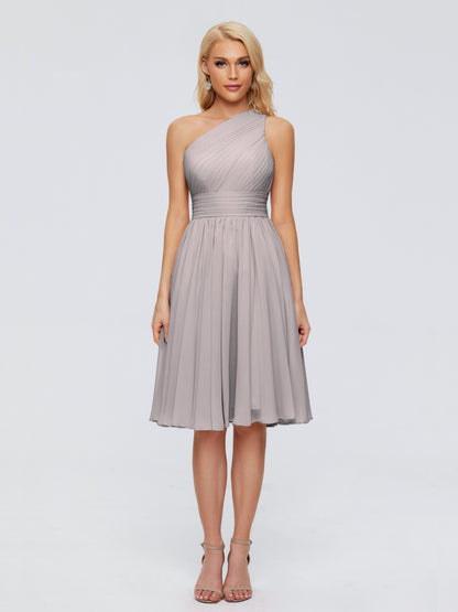 Kimberly One Shoulder Short Chiffon Bridesmaid Dresses