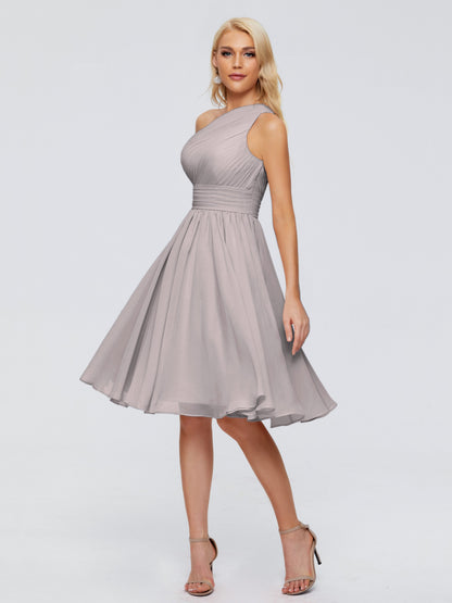 Kimberly One Shoulder Short Chiffon Bridesmaid Dresses