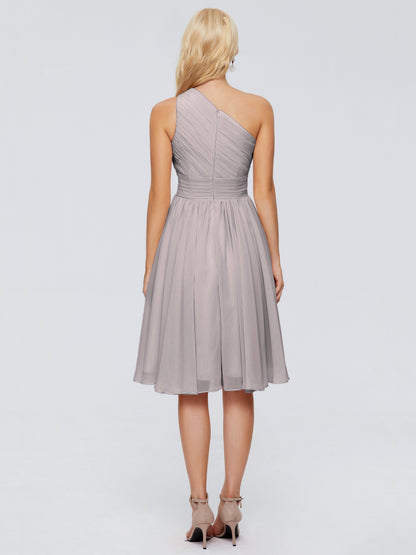 Kimberly One Shoulder Short Chiffon Bridesmaid Dresses