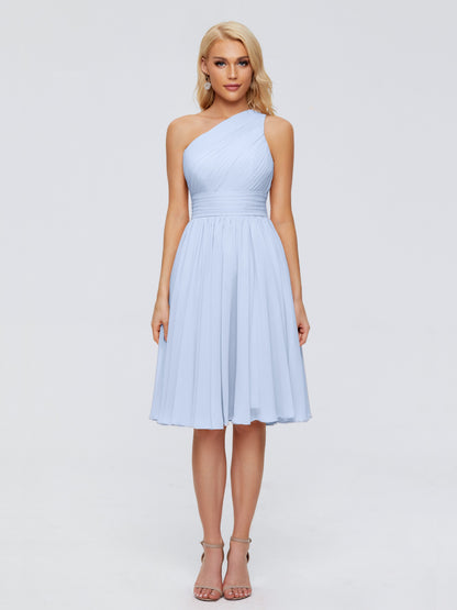 Kimberly One Shoulder Short Chiffon Bridesmaid Dresses