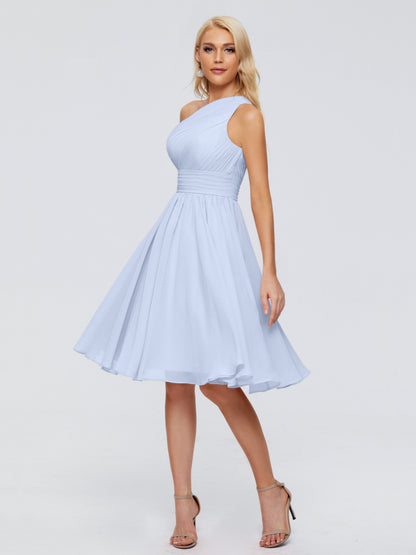 Kimberly One Shoulder Short Chiffon Bridesmaid Dresses