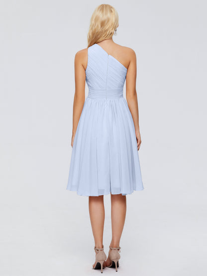 Kimberly One Shoulder Short Chiffon Bridesmaid Dresses