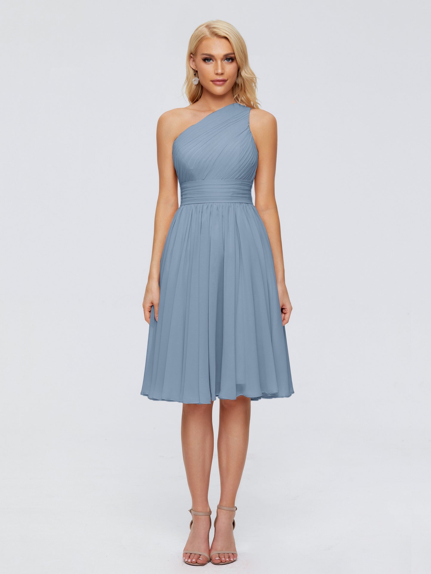 Kimberly One Shoulder Short Chiffon Bridesmaid Dresses