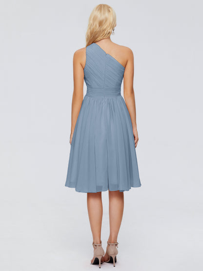 Kimberly One Shoulder Short Chiffon Bridesmaid Dresses