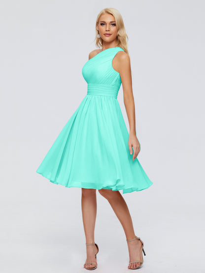 Kimberly One Shoulder Short Chiffon Bridesmaid Dresses