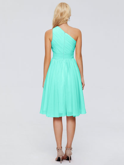 Kimberly One Shoulder Short Chiffon Bridesmaid Dresses