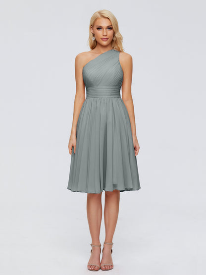 Kimberly One Shoulder Short Chiffon Bridesmaid Dresses