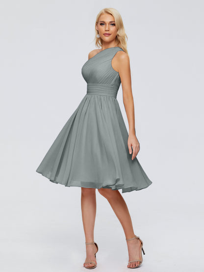 Kimberly One Shoulder Short Chiffon Bridesmaid Dresses