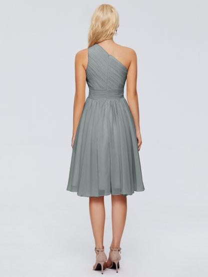 Kimberly One Shoulder Short Chiffon Bridesmaid Dresses