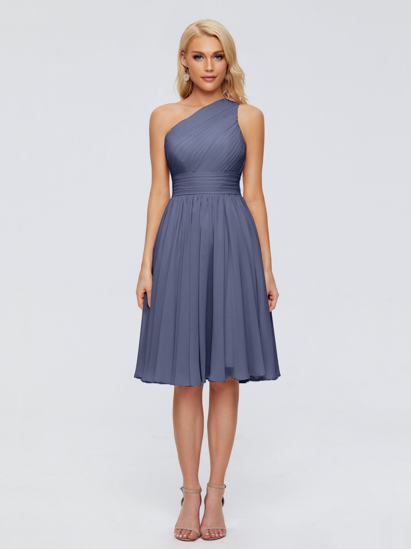 Kimberly One Shoulder Short Chiffon Bridesmaid Dresses