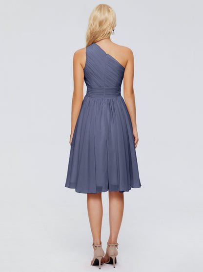 Kimberly One Shoulder Short Chiffon Bridesmaid Dresses