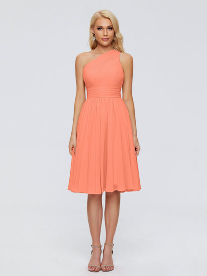 Kimberly One Shoulder Short Chiffon Bridesmaid Dresses