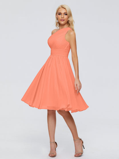 Kimberly One Shoulder Short Chiffon Bridesmaid Dresses