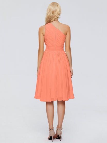 Kimberly One Shoulder Short Chiffon Bridesmaid Dresses