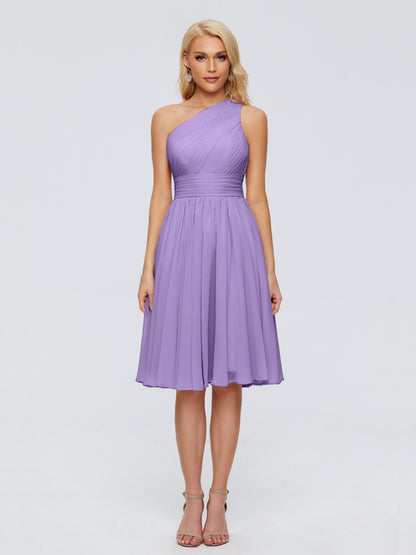 Kimberly One Shoulder Short Chiffon Bridesmaid Dresses