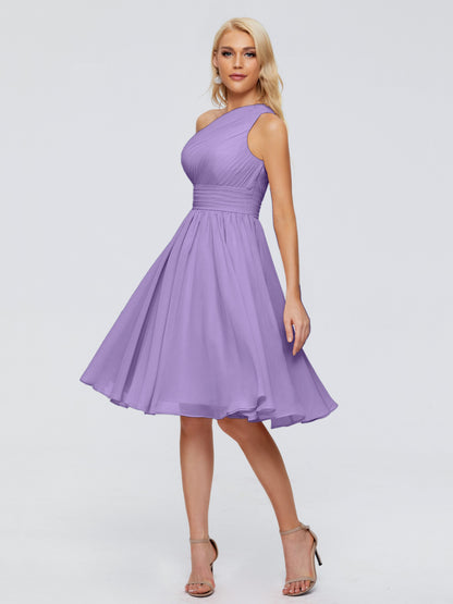 Kimberly One Shoulder Short Chiffon Bridesmaid Dresses